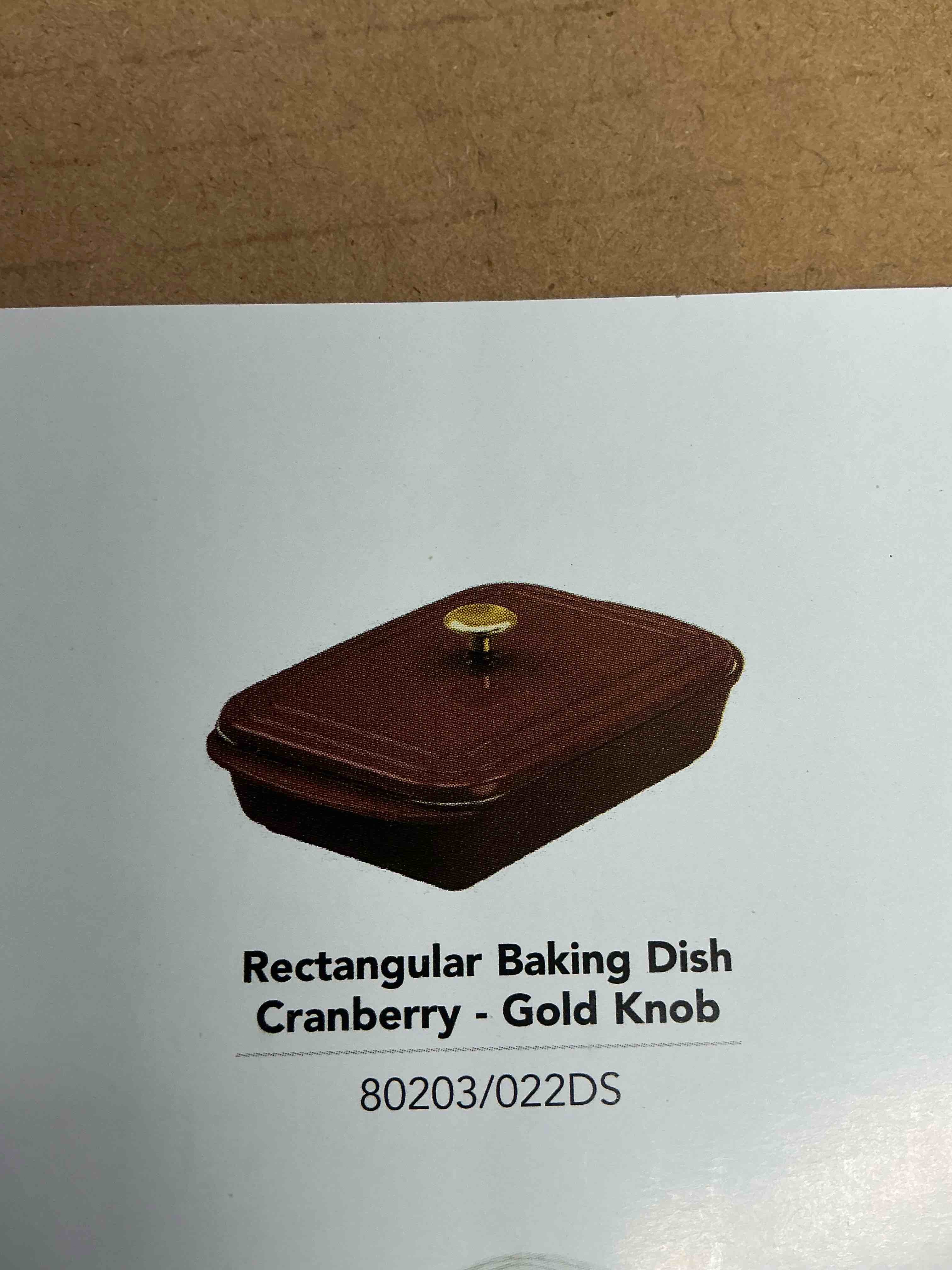 Rectangular Baking Dish Cranberry - Gold Knob