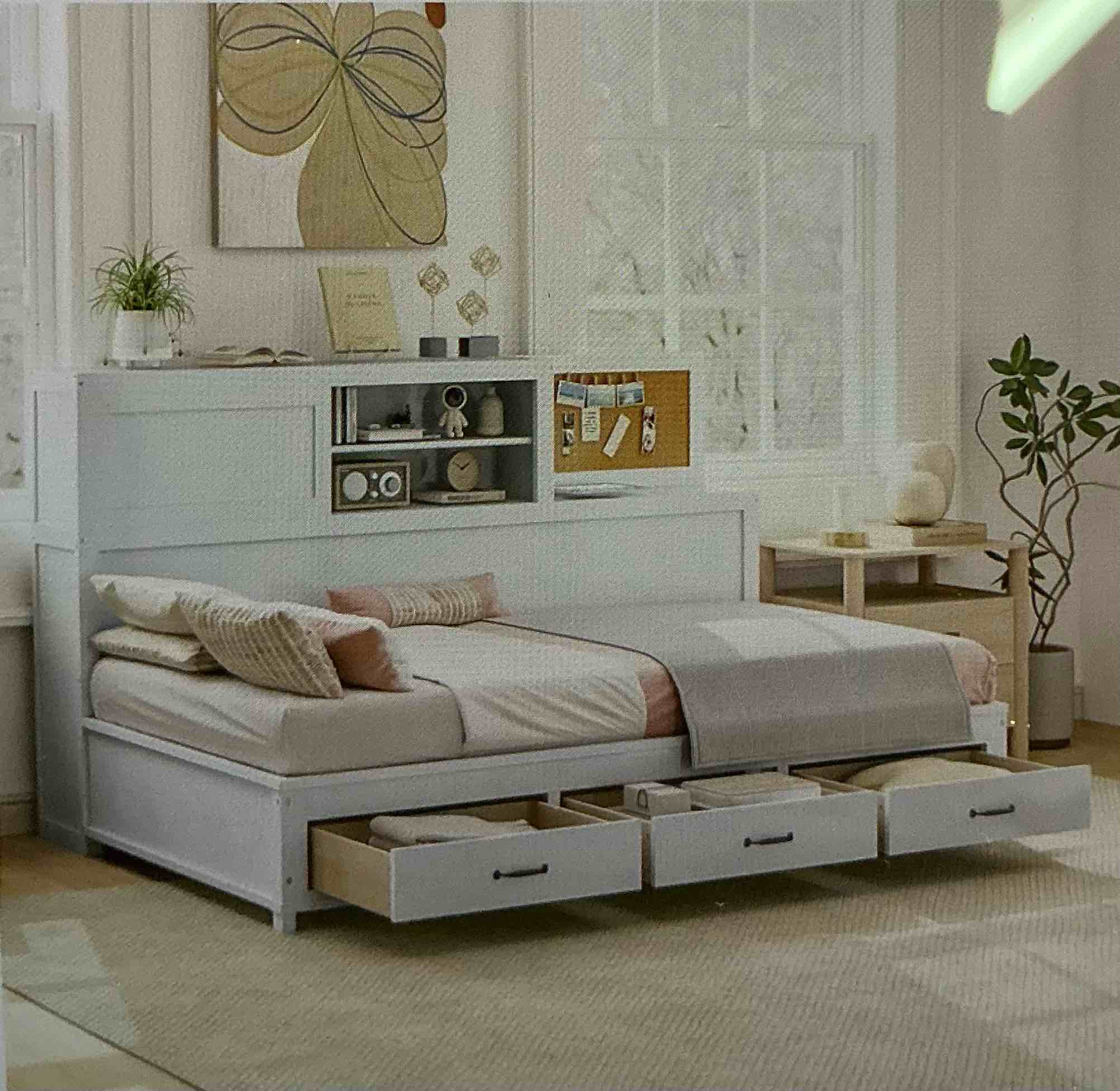 1 set of white twin size bed (2 boxes to pick up)