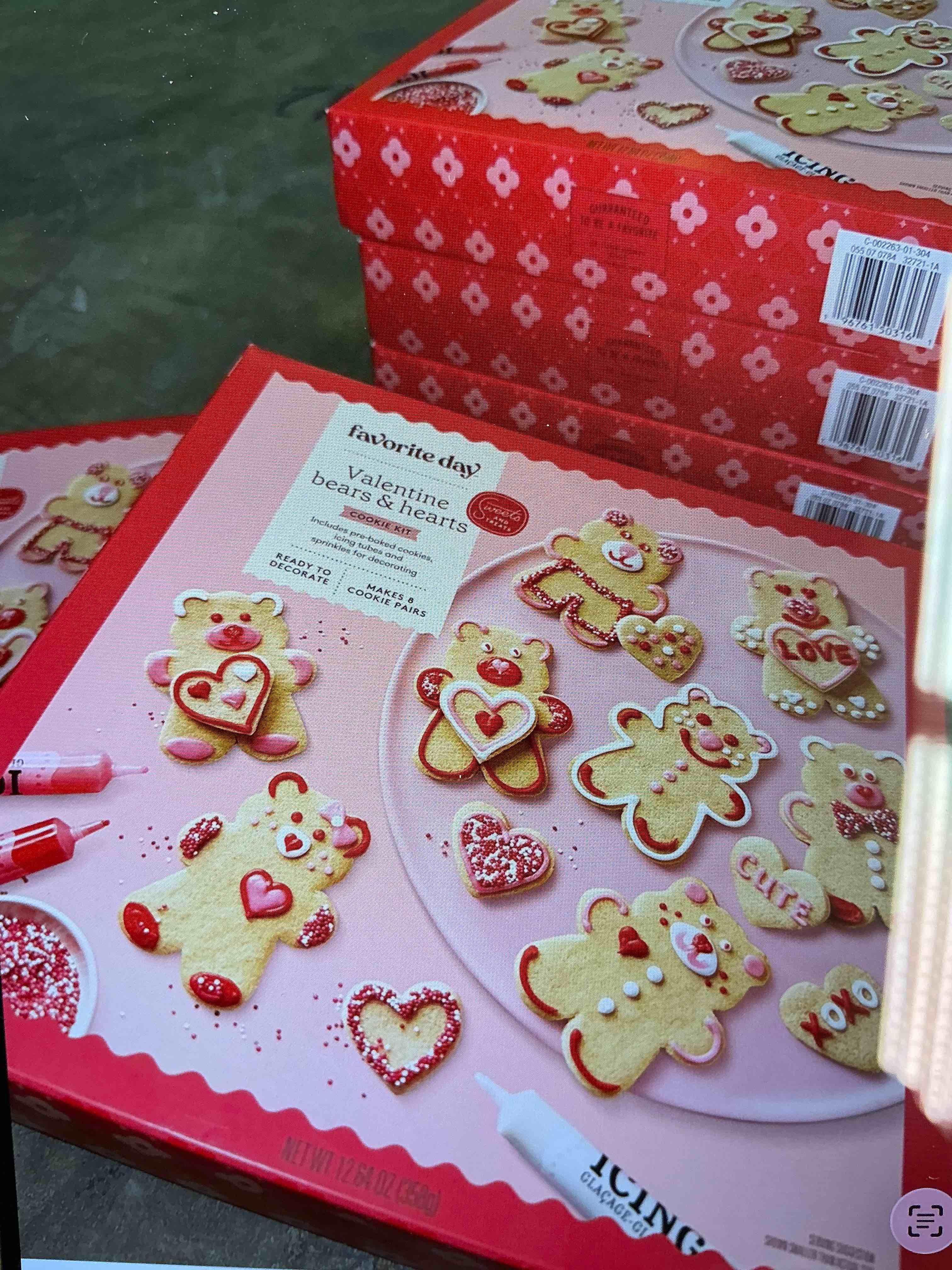 Valentine's Teddy Bear Heart Ready to Decorate Cookie Kit - 12.64oz - Favorite Day™ (4 pieces)
