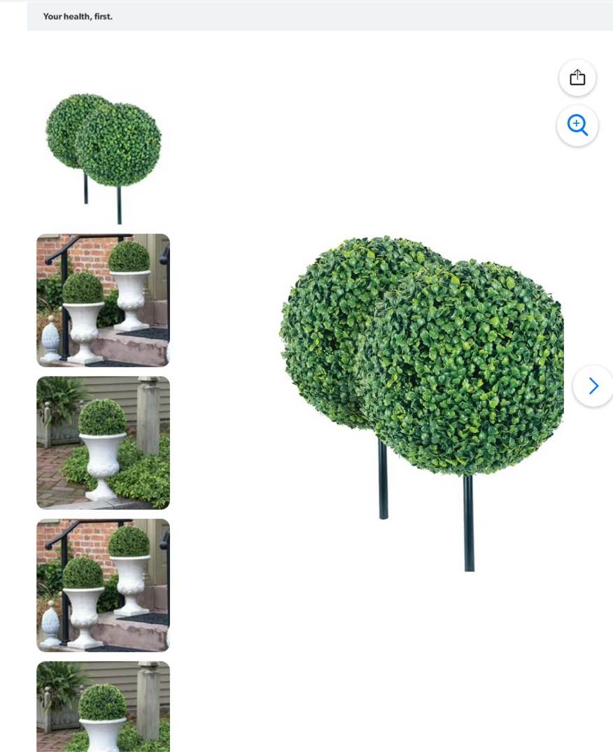 Faux 15" Round Boxwood Balls, 2pk