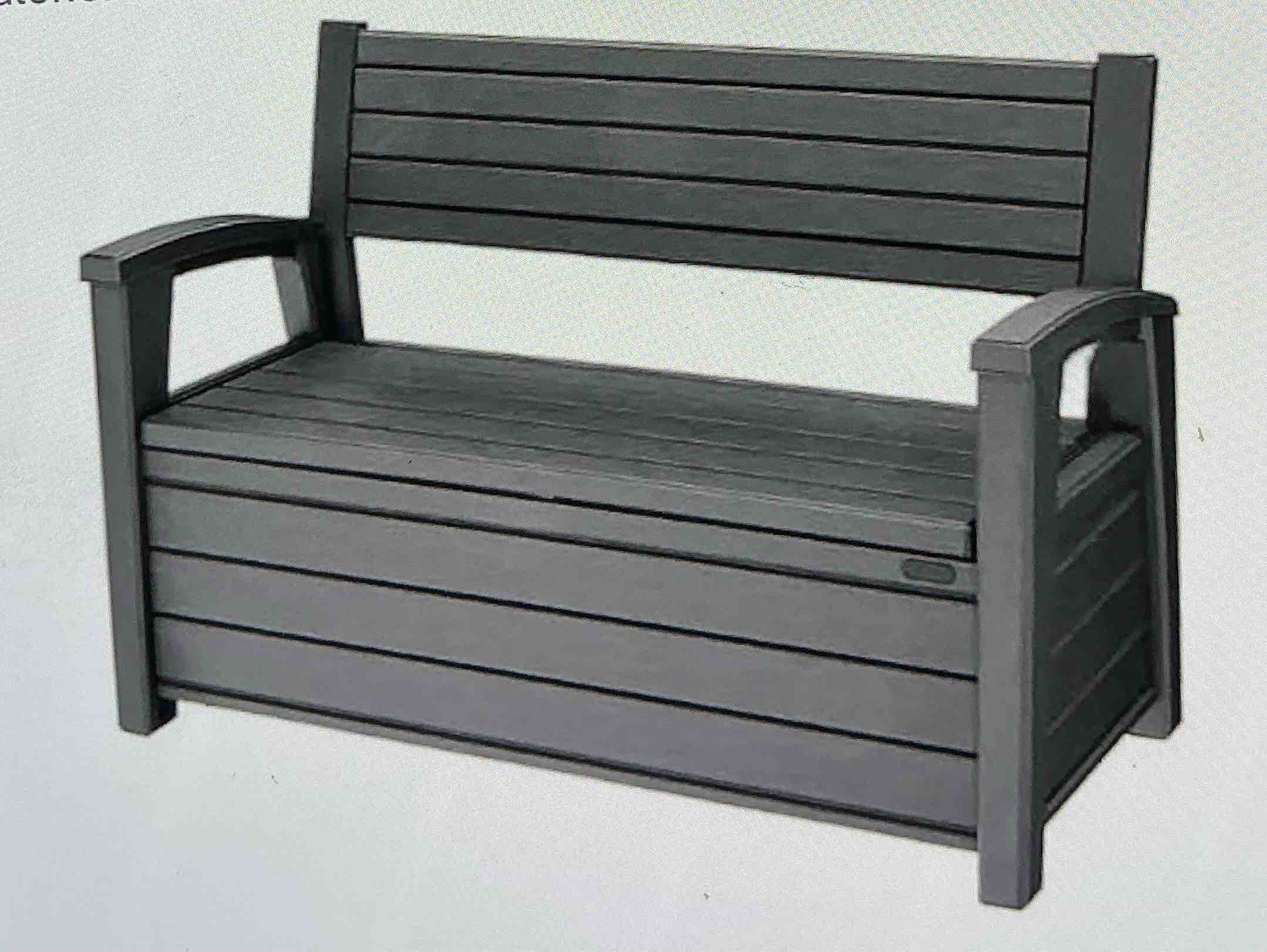 Generic 60 gallon plastic resin outdoor storage with seat (graphite gray), one size fits