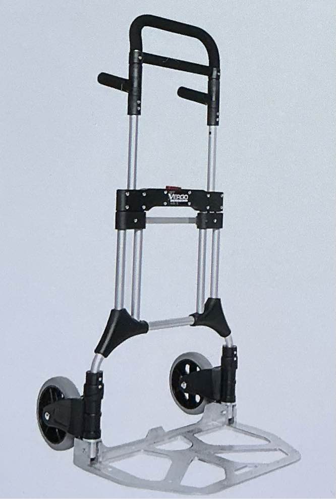 Vergo Industrial Foldable Hand Cart 400 lb Capacity with Telescopic handle, Folding Aluminum Trolley with Wheels