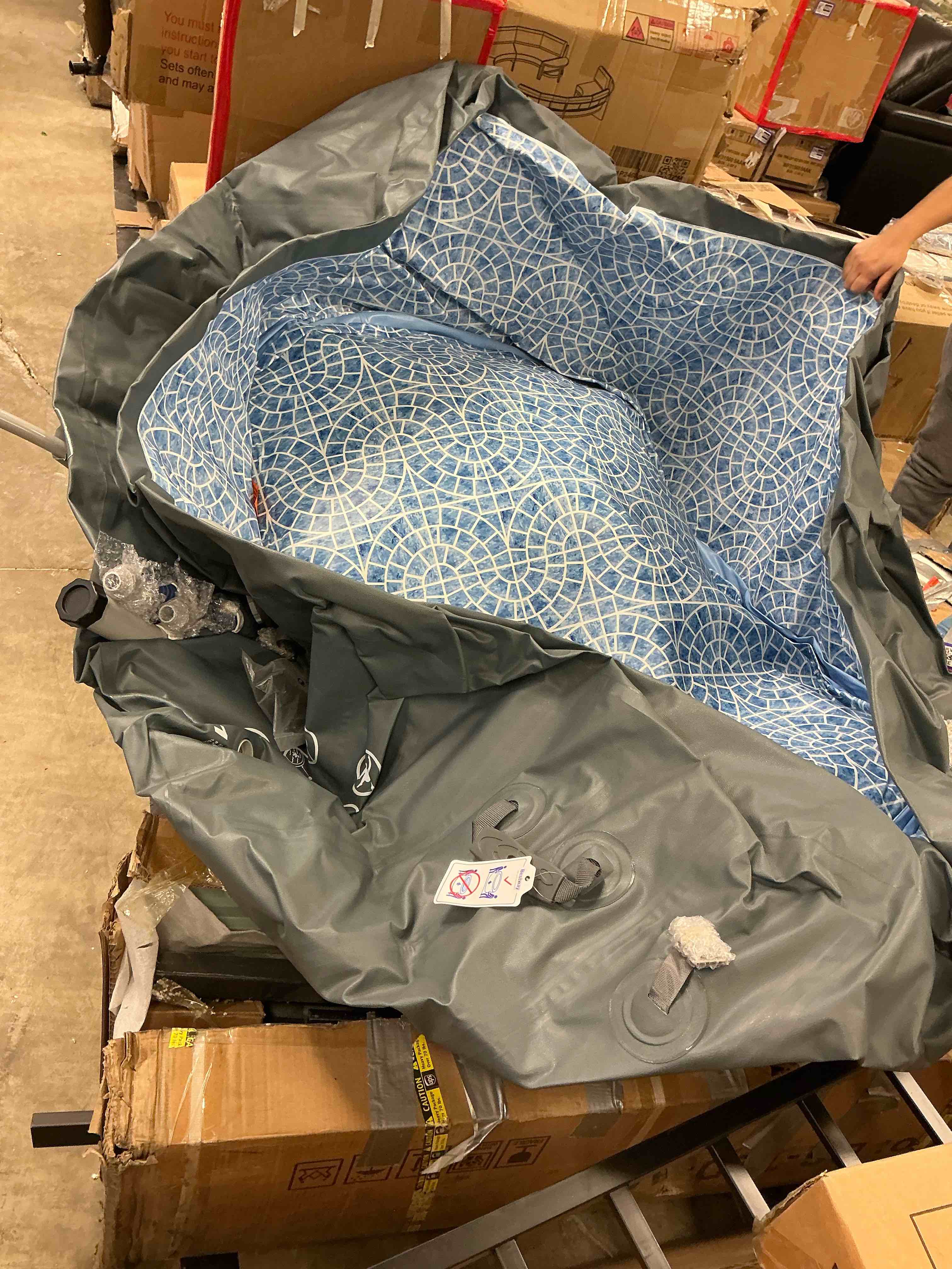 Bestway brand pool, gray and blue color (missing parts)