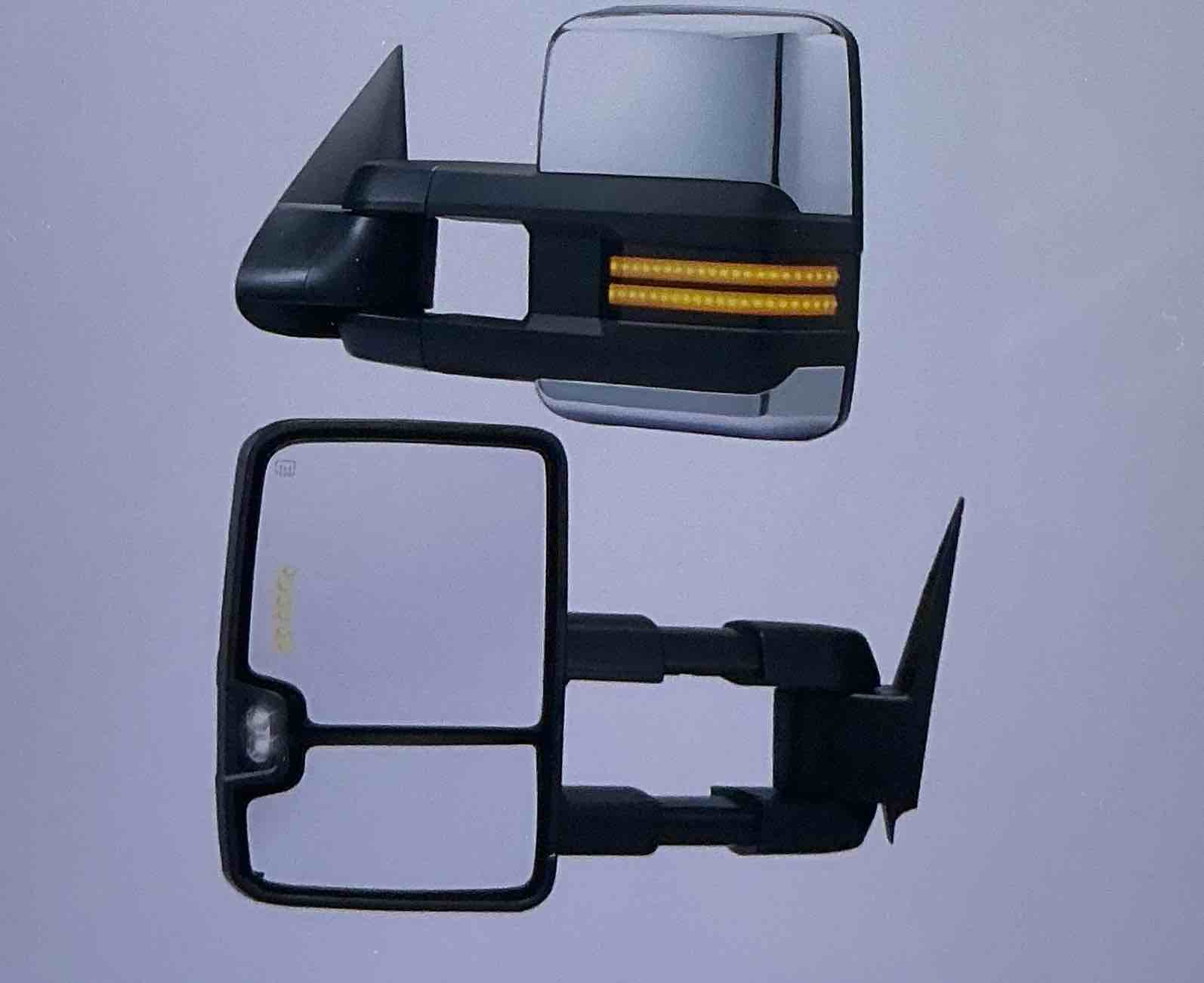 VEVOR Trailer mirrors suitable for Chevy Silverado GMC Sierra Tahoe Suburban Avalanche Yukon Power with signal light LED heated 2003-2007, pair of rearview mirrors with manual control,