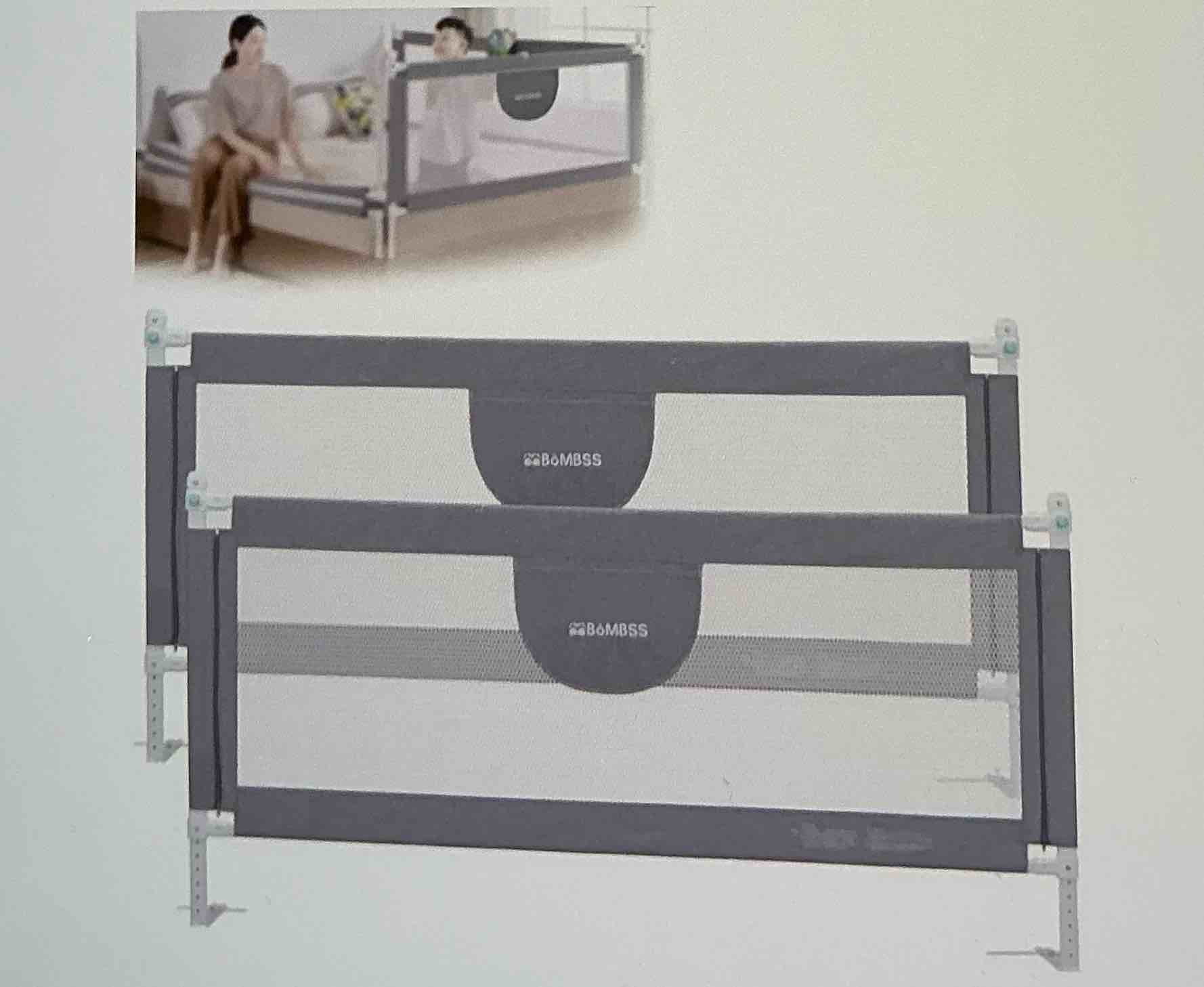 MBQMBSS Pack of 2 Bed Rail Protectors for King and Queen Size Beds, Stable Protective Side Railing for Kids and Children