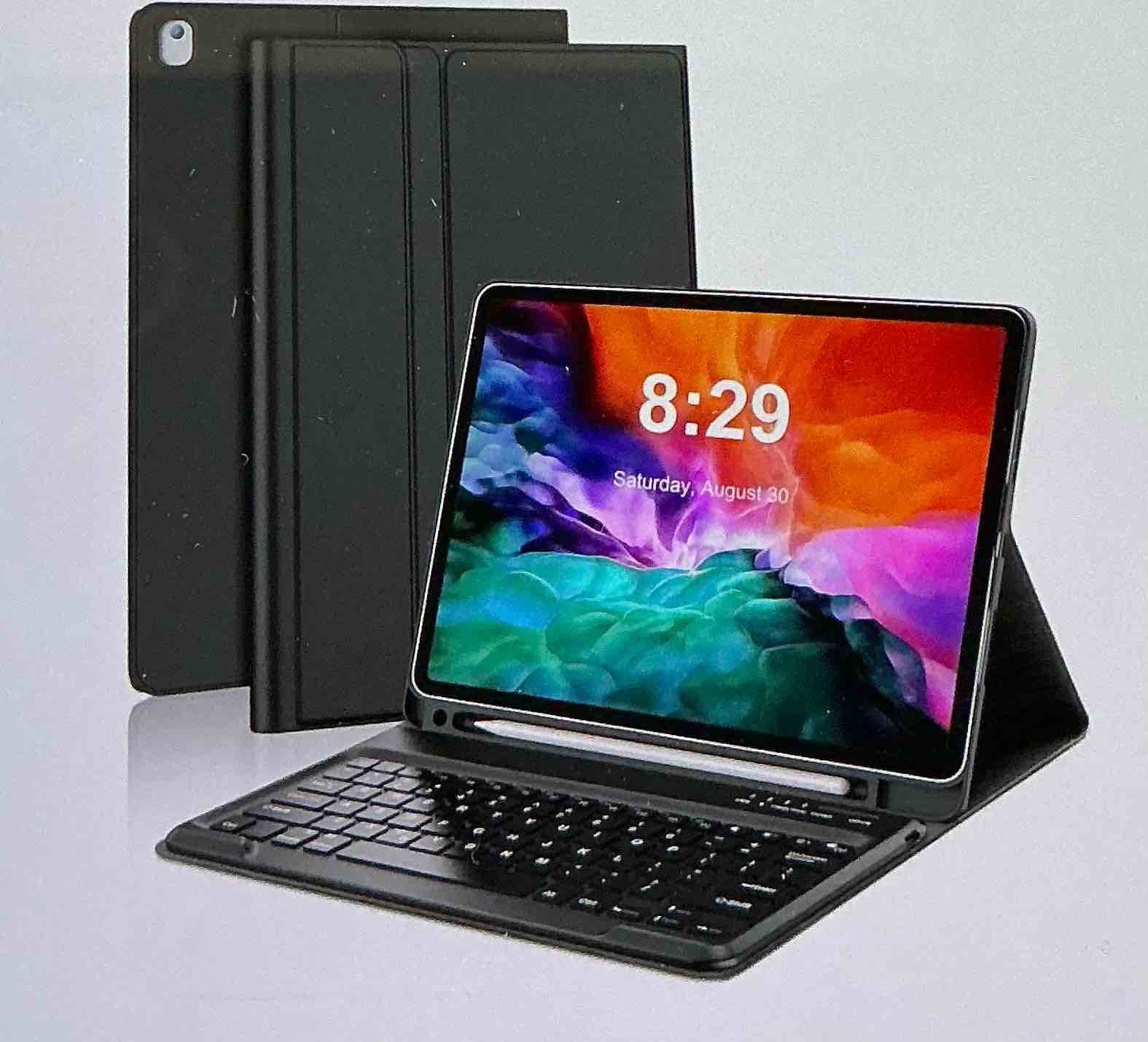 Keyboard Case for iPad Pro 12.9 inch (Old Model) 2015 1st / 2017 2nd Gen - Rechargeable, Detachable Wireless Bluetooth Keyboard - Folio Smart Leather Cover with Pencil Holder for iPad Pro 12.9"