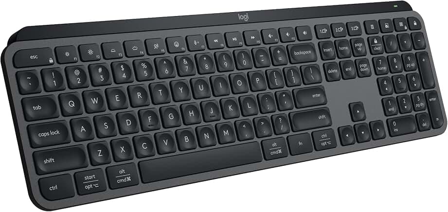 Logitech Signature K650 Comfort Full-Size Wireless Keyboard with Wrist Rest, BLE Bluetooth or Logi Bolt USB Receiver, Deep-Cushioned Keys, Numpad, Compatible with Most OS/PC/Window/Mac - Graphite