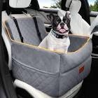 Dog Car Seat for Small Medium Dogs, Memory Foam Puppy Dog Booster Seat with Thick Cushion for Dogs Under 35lbs, Detachable Washable Pet Car Seat Travel Bed with Storage Pockets,2 Safety Belts