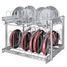 TQVAI Pots and Pans Organizer Expandable Pot Lid Holder Pull Out Kitchen Cabinet Organizer Sliding Pantry Shelves, Cabinet Request at Least 23.5" W x 23.5" D x 23.5" H, Chrome