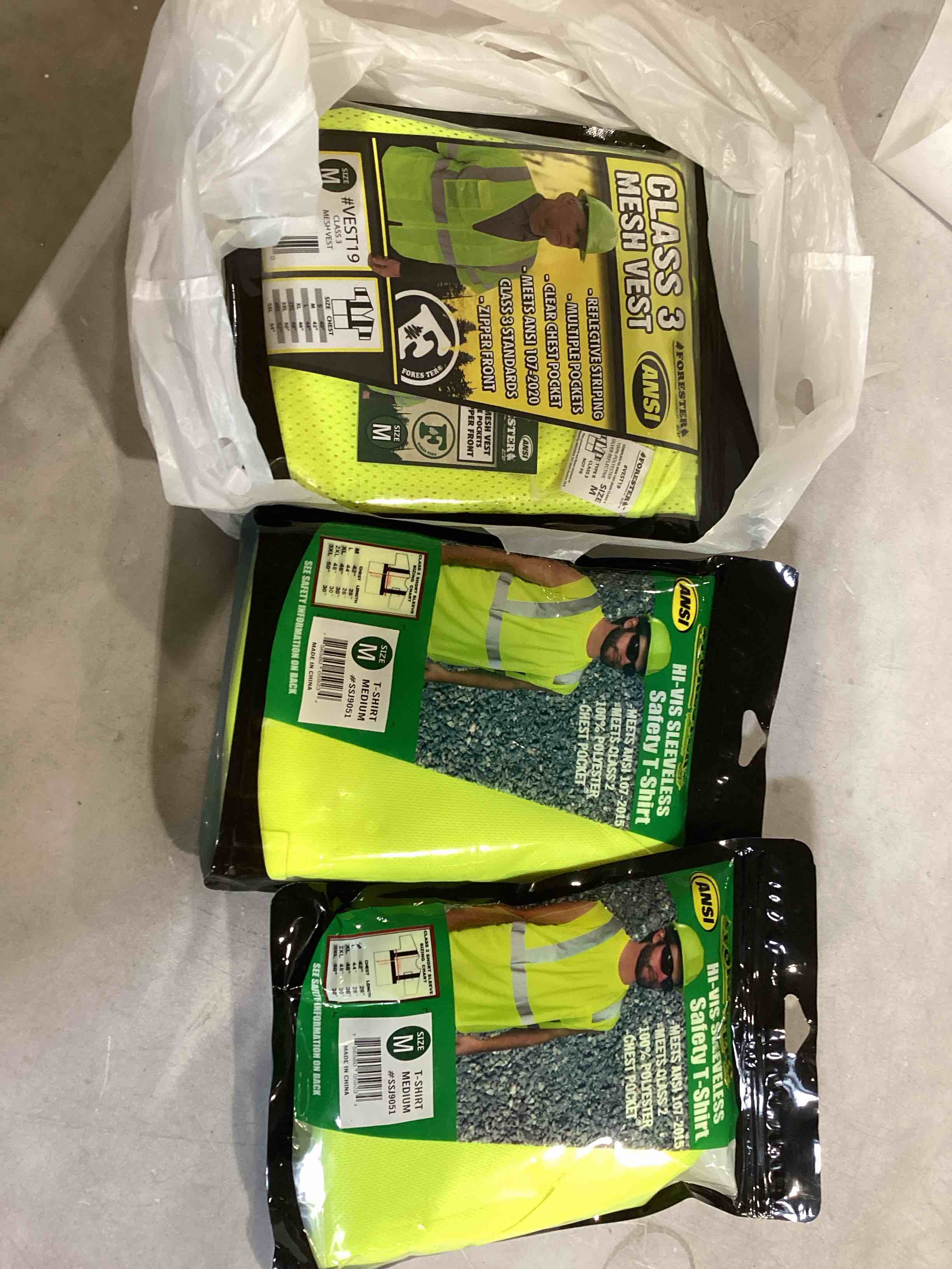 Sleeveless Safety T-Shirt, pack of 3