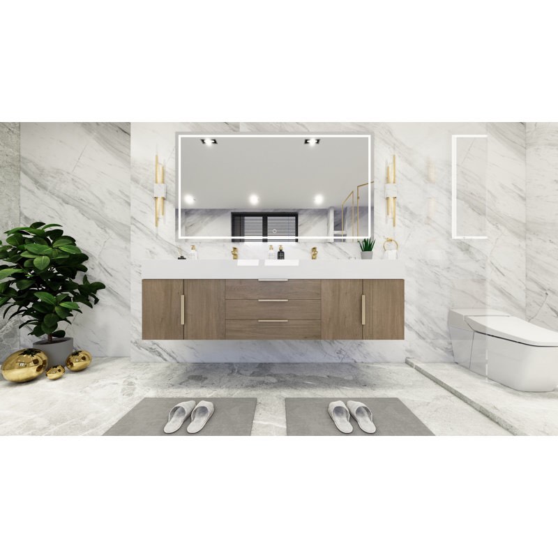 Incomplete Glasgow 72'' Double Bathroom Vanity with Acrylic Top
