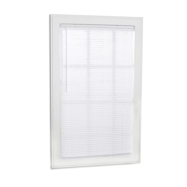 Project Source White 1-in Cordless Vinyl Mini Blind 35in x 64in
