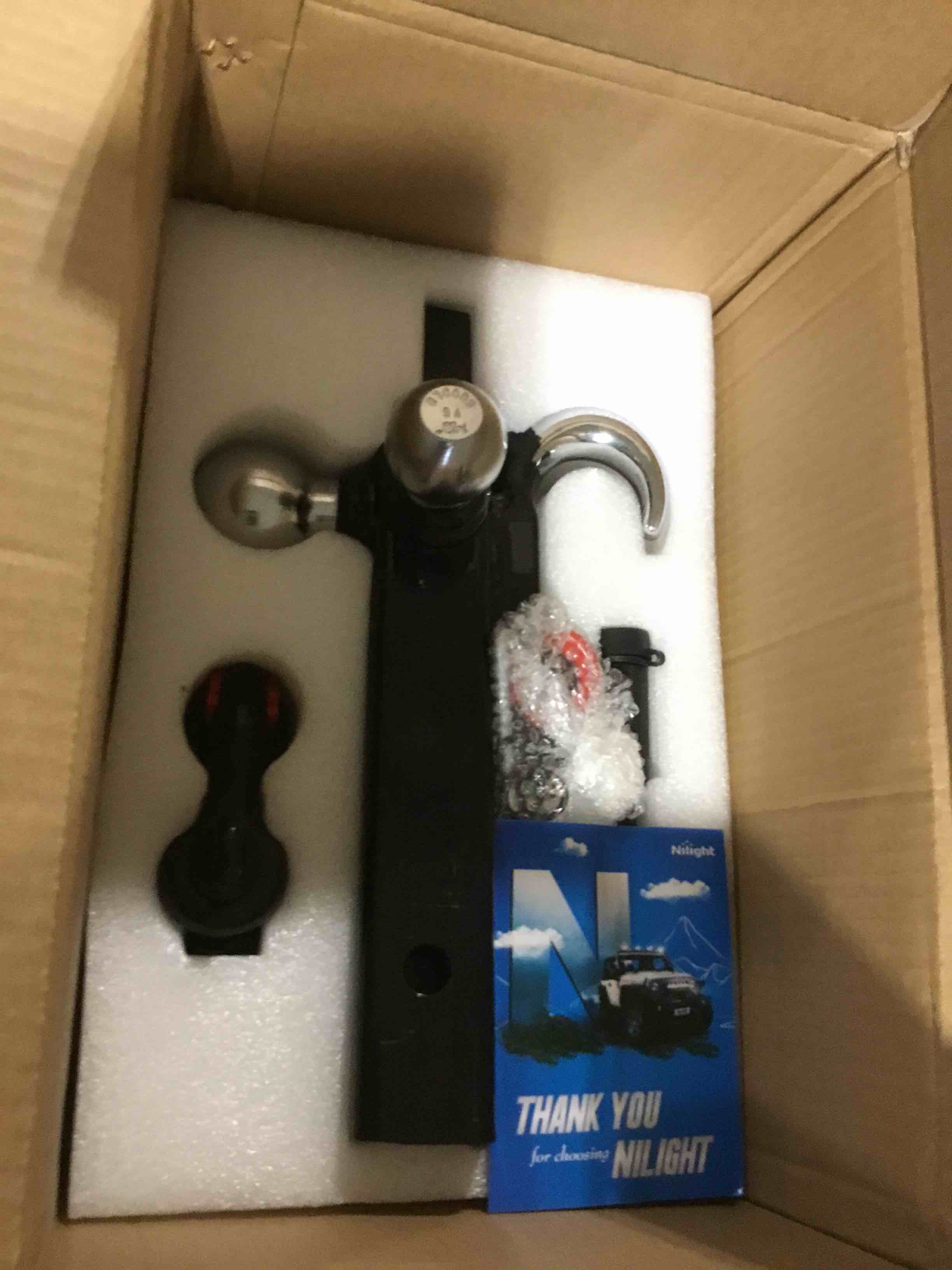 Nilight Trailer Hitch Tri-Ball Mount with Hook and Rotatable Tow Anti-Theft 3/4” Shackle Fits for 2inch Receiver Ball Size 1-7/8” 2” 2-5/16” GTW from 5000lbs to 10000lbs for RV SUV ATV Truck Tri-Ball Mount D-Ring Shackle INCOMPLETE 