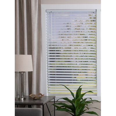 Project Source Premium 2-in Slat Width 34-in x 72-in Cordless White Vinyl Room darkening Horizontal blinds Item #1137708
