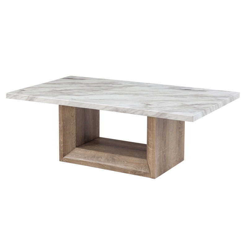 T02CT T02 Coffee Table, Natural & White