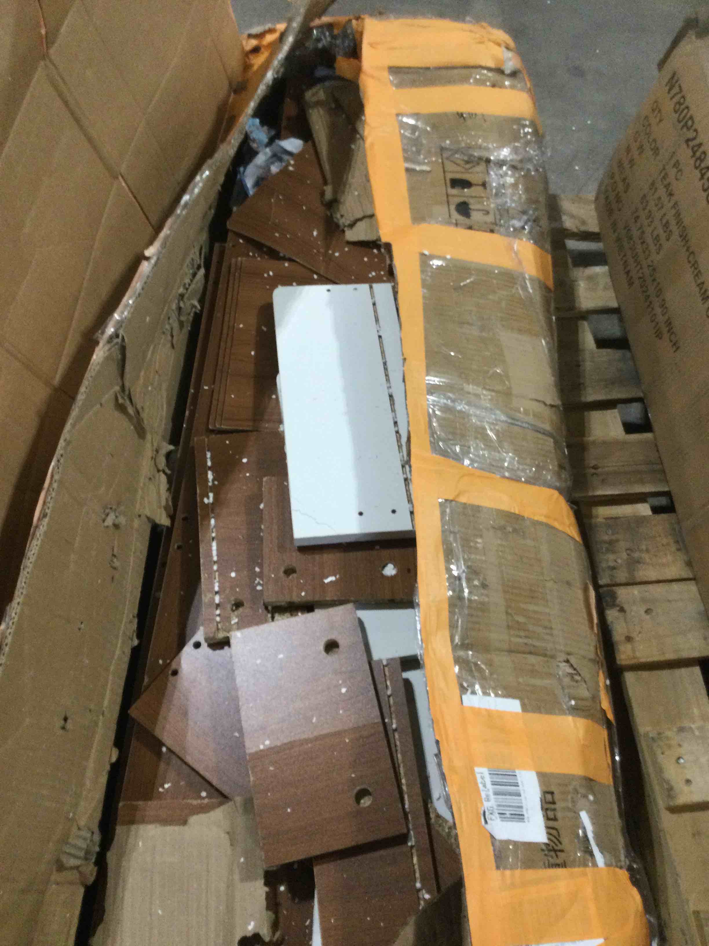 Condition photo showing As Is for 48 Pair Solid Wood Shoe Storage Cabinet