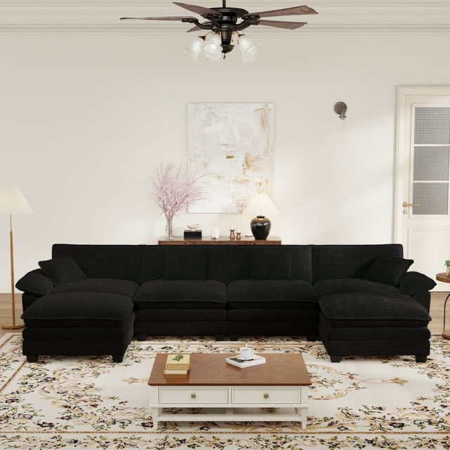 Carton C: Chaise Seat Frame & Back Frame & Back Cushion & Corner Frame & Corner Seat Cushion Black