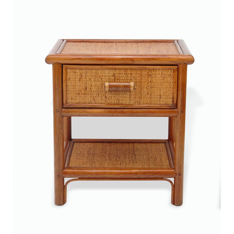 Pompano 1 - Drawer Rattan/Wicker Nightstand in Colonial