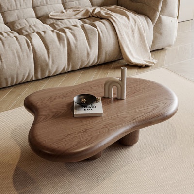 48.4" cloud shape solid wood modern four legged coffee table for living room