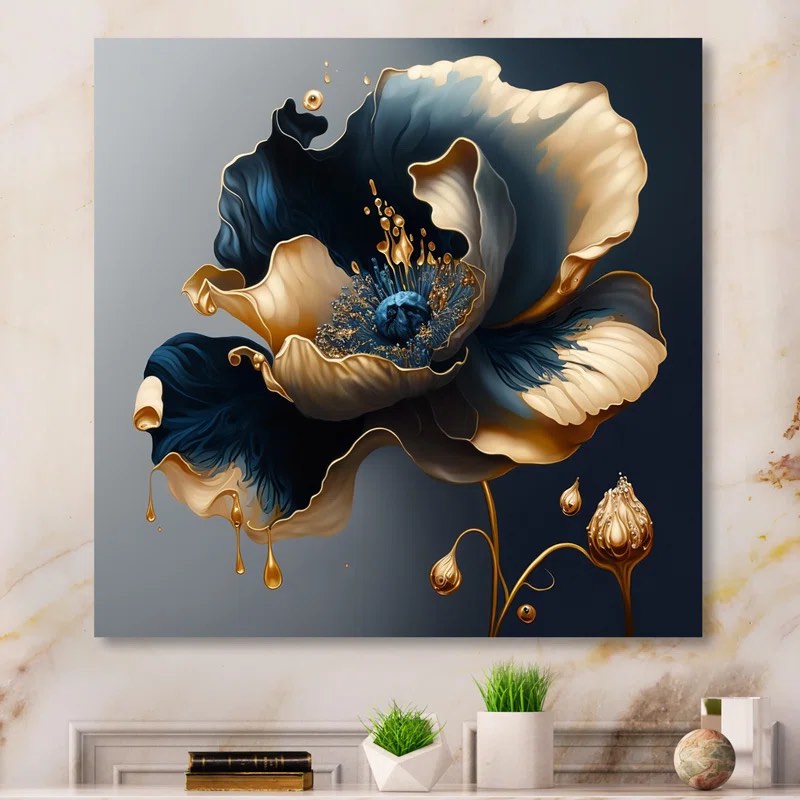 White And Blue Feather Spiral II - Geometric Wall Art
