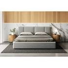 INCOMPLETE silver grey Jaxon tufted upholstered storage platform bed