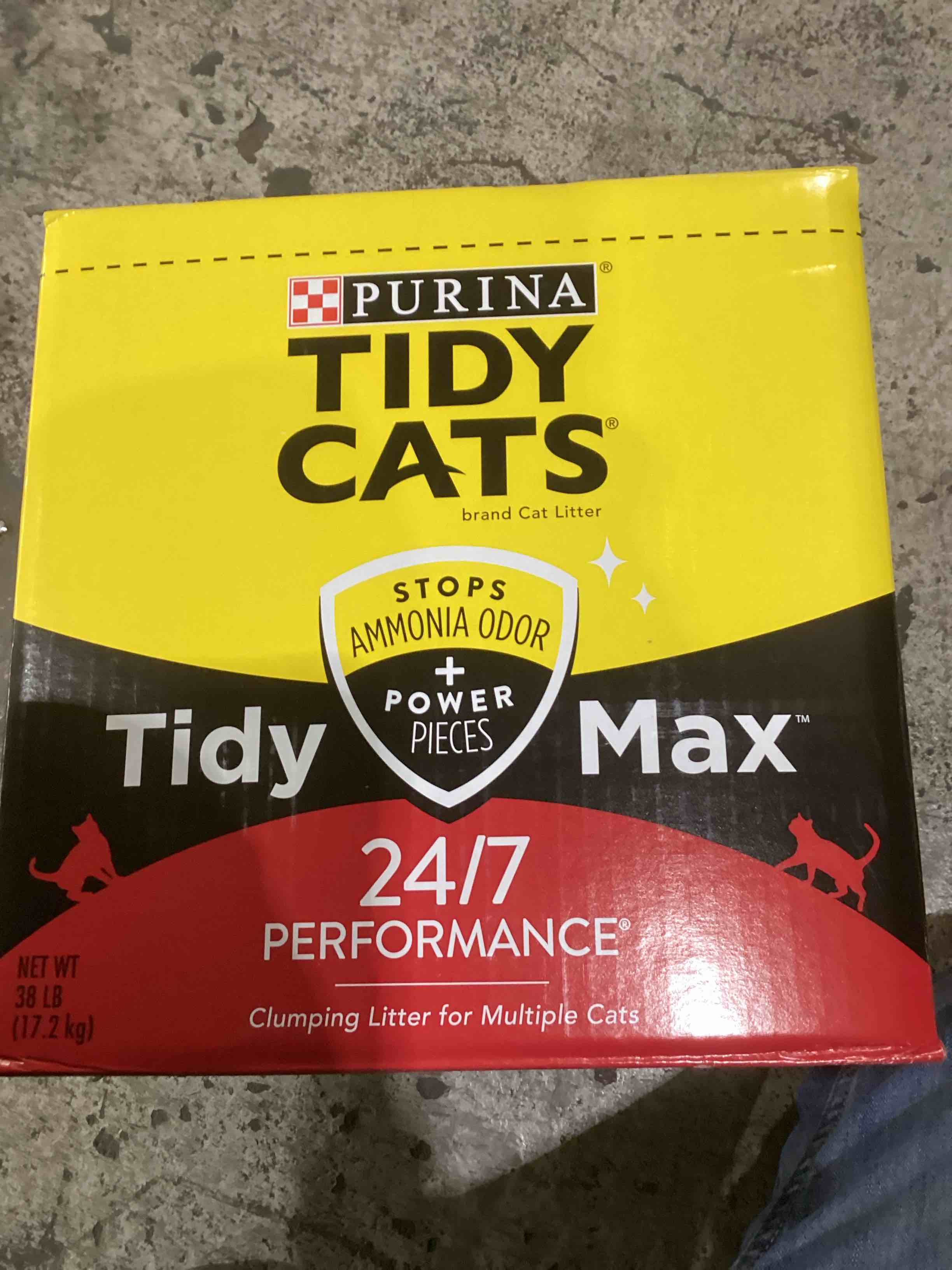 Purina Tidy Cats Clumping Cat Litter Tidy Max 24/7 Performance Multi Cat Litter 38 lb. Box