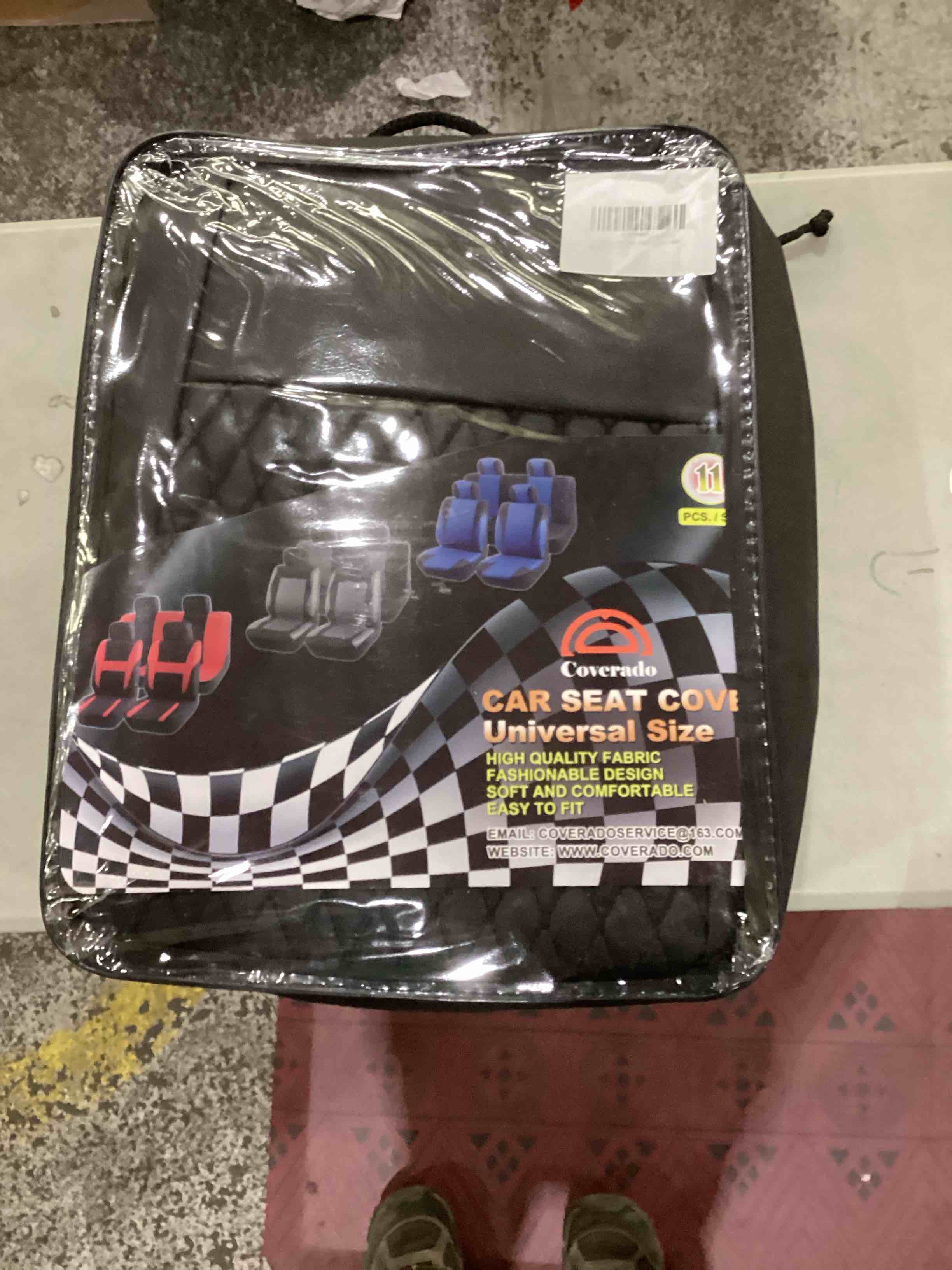 Coverado Car Seat Covers Full Set, 11 Pieces Universal Seat Covers for Cars, PVC Car Seat Cushions, Auto Car Seat Protectors for Front and Rear, Driver Seat Covers Fit for Most Vehicles Black