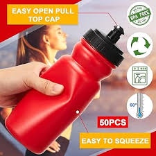 mummify 50 pc plastic fitness bottles red 