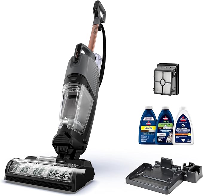 BISSELL® CrossWave® HydroSteam™ Wet Dry Vac, Multi-Purpose Vacuum, Wash, and Steam, Sanitize Formula Included, 35151, Multicolor, Upright