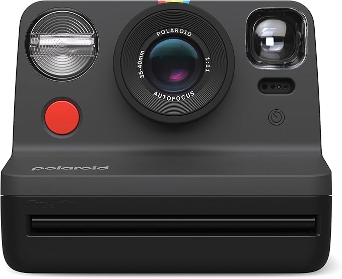 Polaroid Now 2nd Generation I-Type Instant Camera + Film Bundle - Now Black Camera + 16 Color Photos (6248)- Black