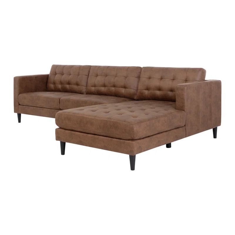 Willa Arlo Spain 112” wide faux leather chaise