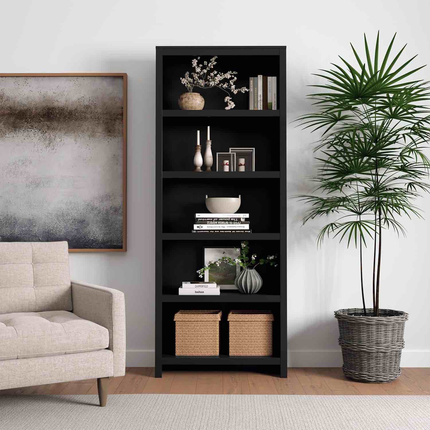 Via Five Shelf Bookcase - 35" W