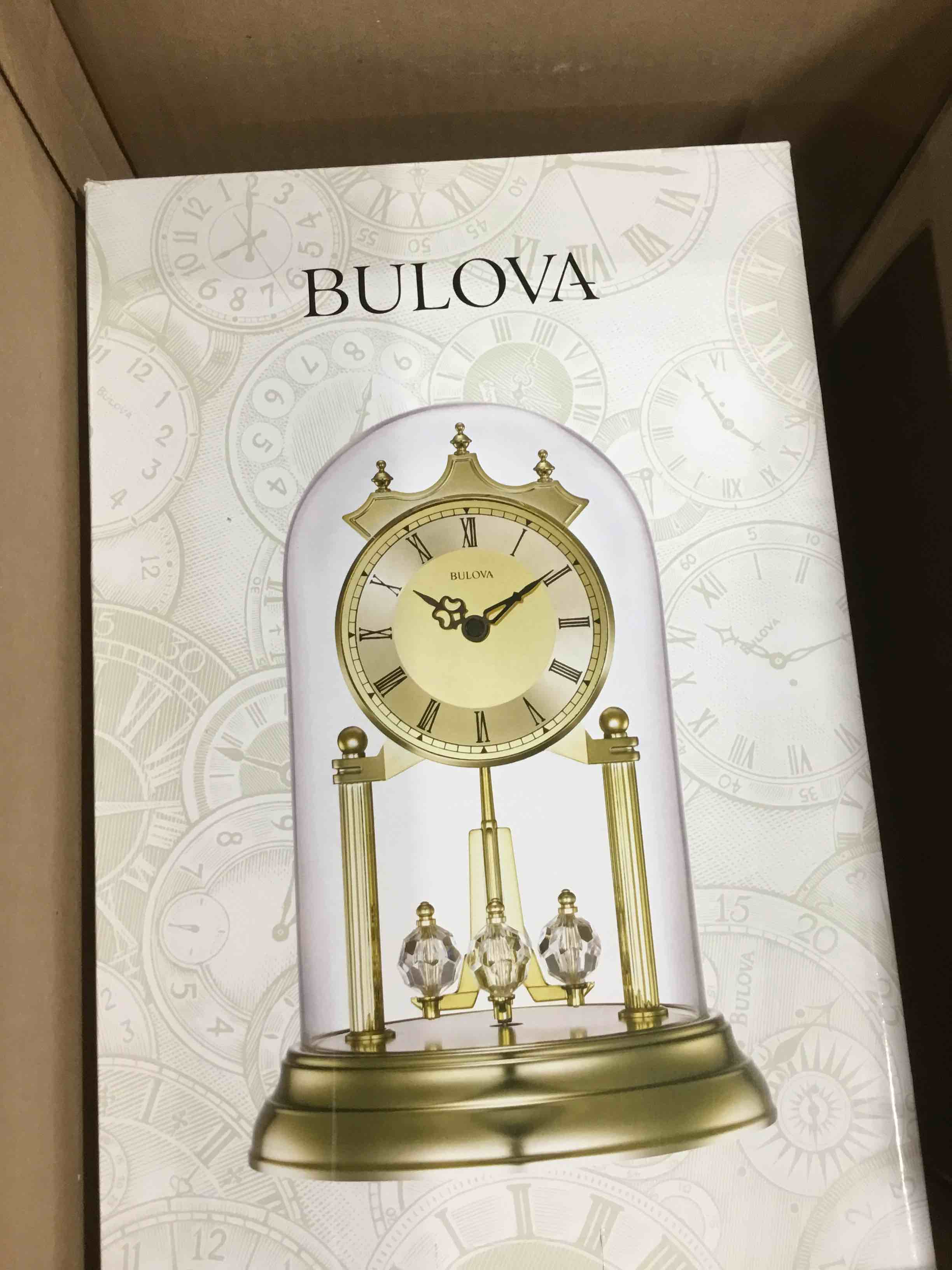 Bulova B8818 Tristan I Clock, Brass Finish