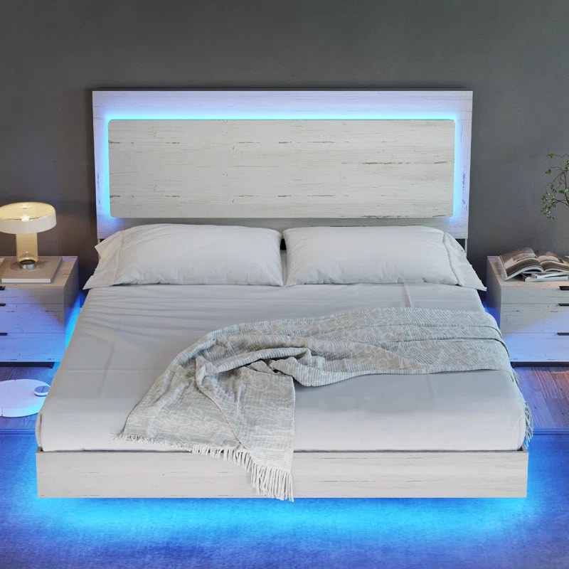 Keirsten Floating Bed with LED Light