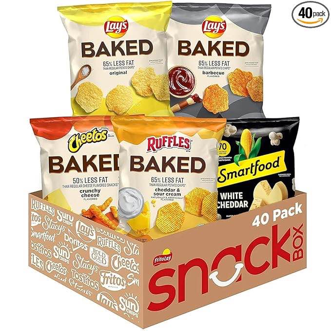 Baked&Popped Lays Variety Pk Frito Lay Baked & Popped Mix Variety Pack, (Pack of 40)