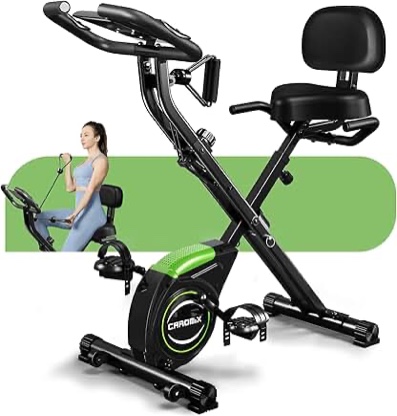 Foldable Exercise Bike Stationary Bikes for Home, 5 IN 1 Indoor Workout Bike, Cycling Bike with 16-Level Quiet Magnetic Resistance, 6.6 LBS Flywheel and 300LBS Capacity, 2024 Designed 817 X-bike