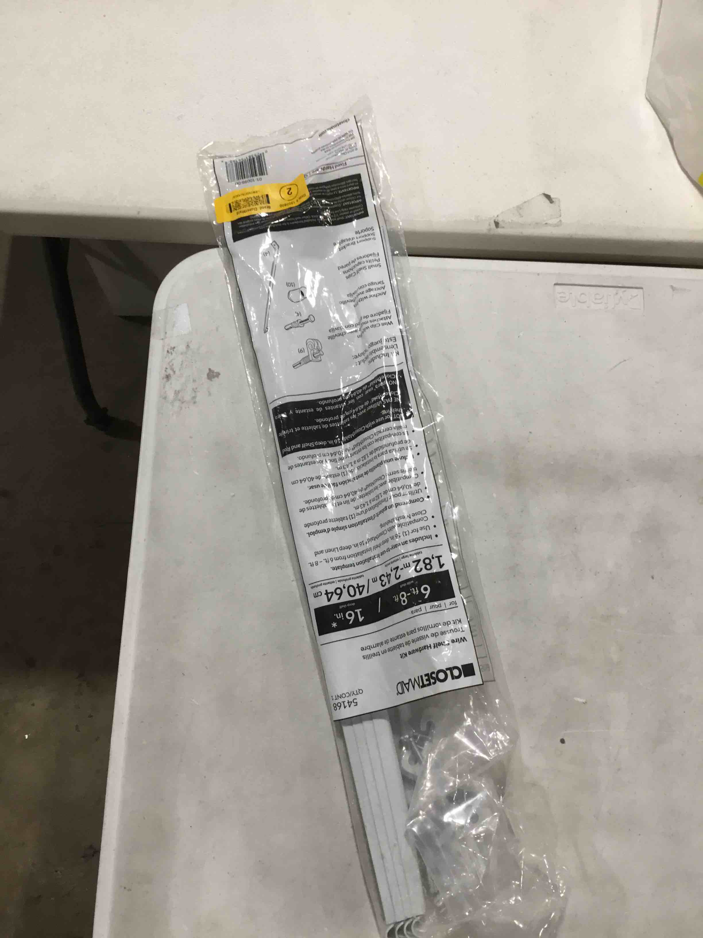 closetmaid wire shelf hardware kit 6ft - 8ft 16in