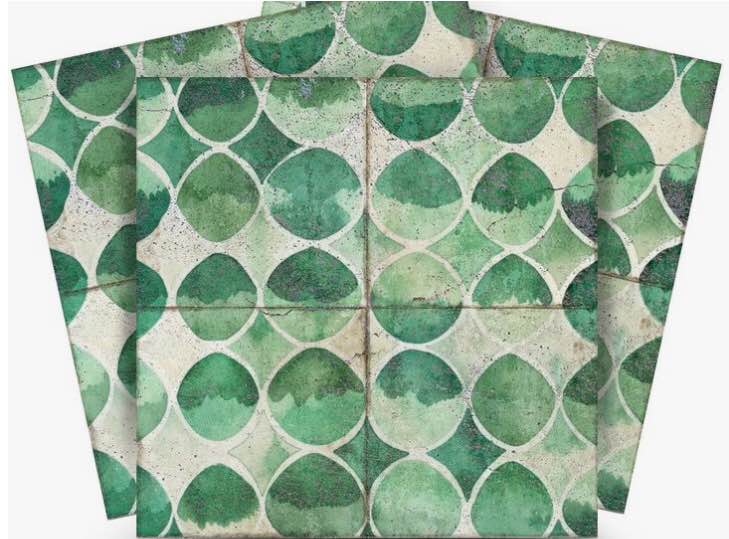 8 wx 8 Green Emerald Vintage Backsplash Tile Stickers For Kitchen Renewing Model- R98