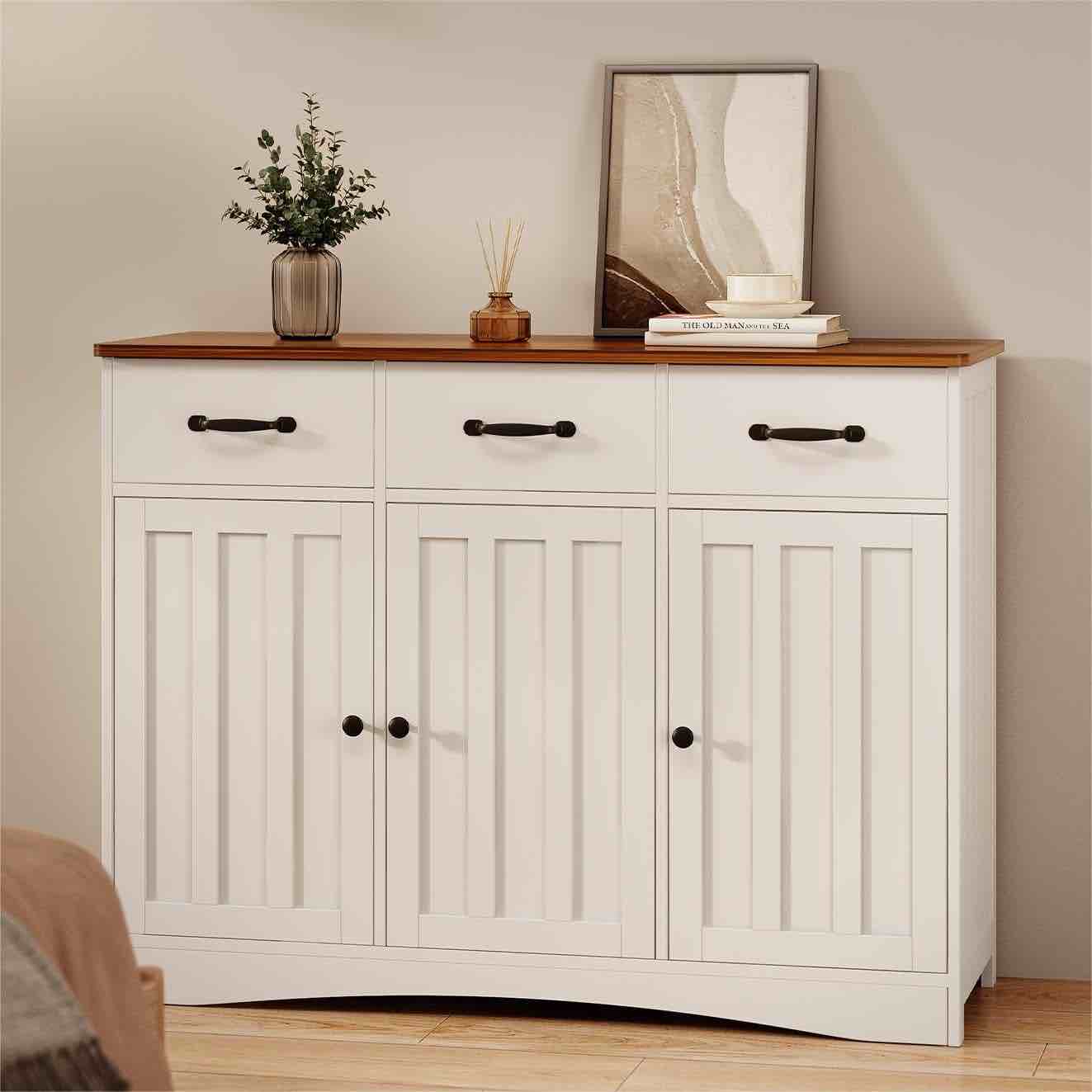 Collenn 42" Three-Drawer Adjustable Shelf Sideboard