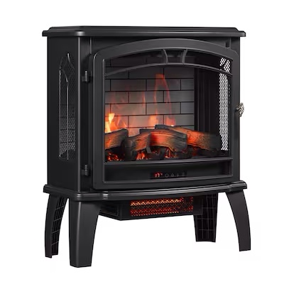 Style Selections 25.9-in W 5200-BTU Black Metal Infrared Quartz Electric Stove