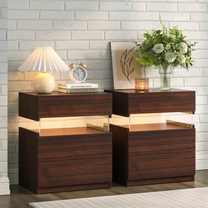 Nightstands set of 2 LED Night Stand (Set of 2)