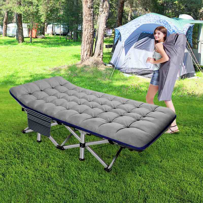 Folding Camping Cots with Thicker Mattress and Carry Bag for Adults