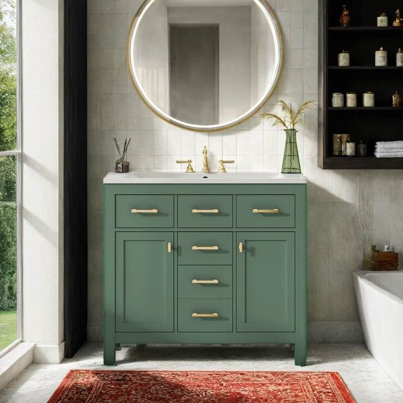 Soniah 36'' Single Bathroom Vanity with Resin Top