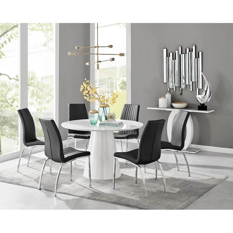 Chowchilla Black High Gloss Round Dining Table Top