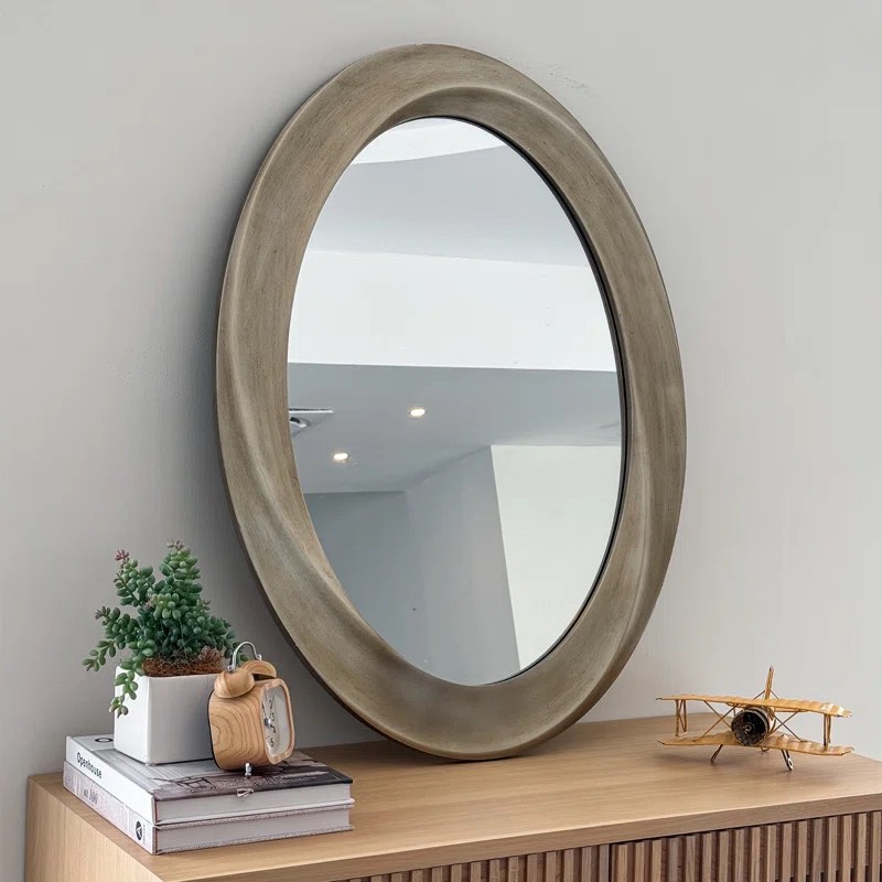 Kaalyn Manufactured Wood Oval Wall Mirror