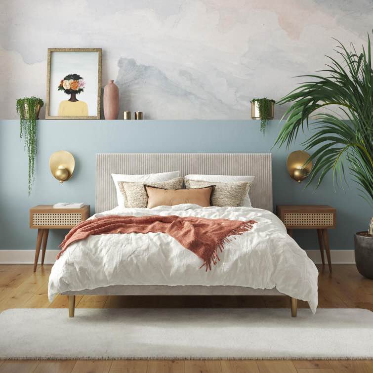 Daphne Upholstered Low Profile Platform Bed