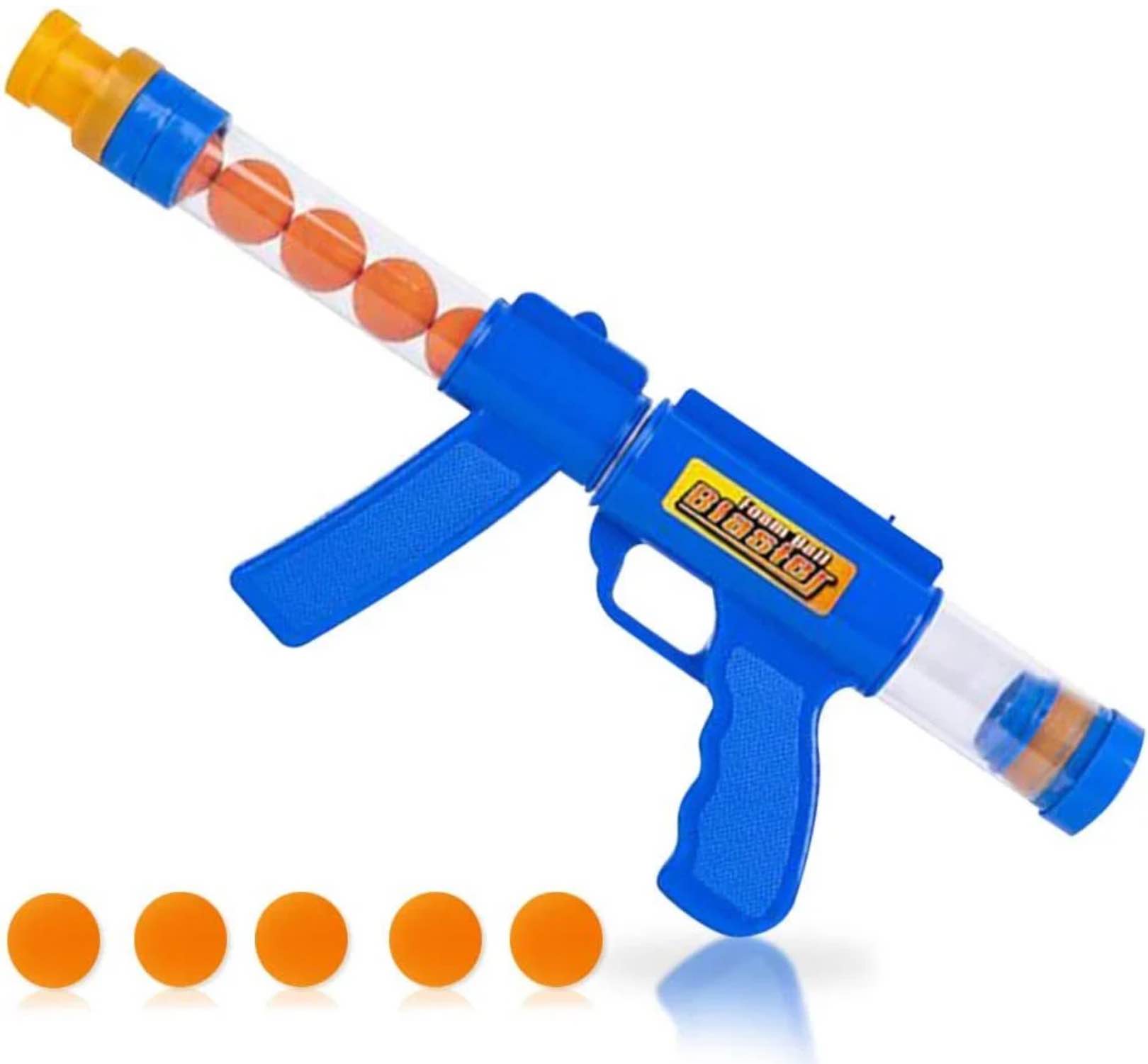 Foam Ball Launcher with 8 Balls, Pump Action Shooting Toy Blaster for Kids, Outdoor Summer Fun, Fetch Toy for Dogs, Best Holiday or Birthday Gift for Boys and Girls