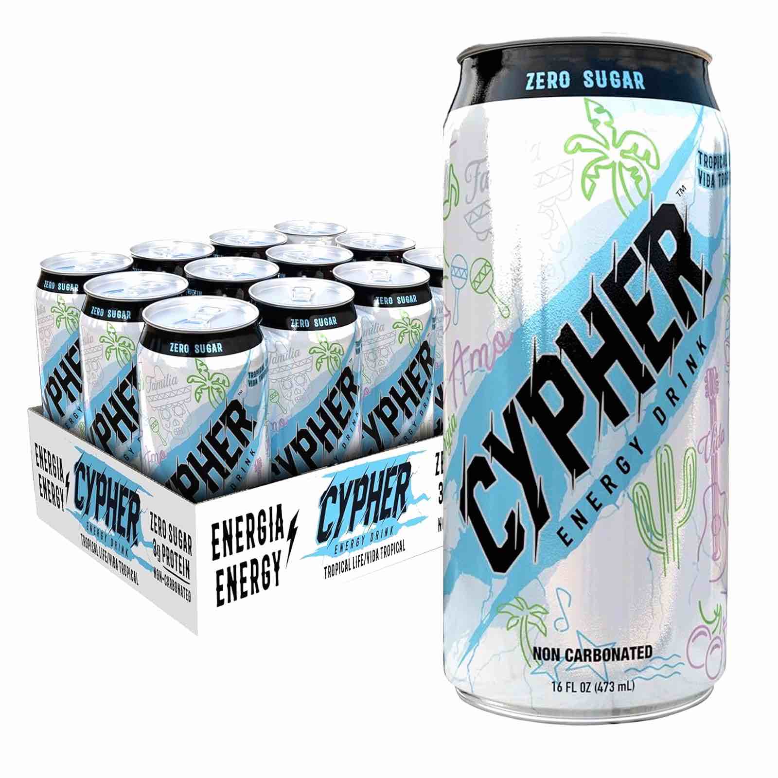 Cypher Energy Drink Energy Tropcl Life by Cypher Energy BEST BY 07/15/2025