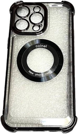 Colnel iPhone 14 Pro Max Case with Wireless Charger - Stylish Durable Soft Magnetic Built-in Protective Case (Black, iPhone 14 ProMax)