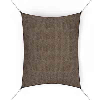 Coolaroo HeatShield Ready to Hang 8-ft x 11-ft Coffee Shade sail with Fasteners